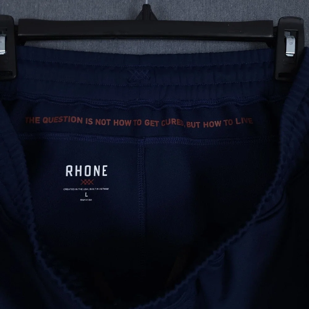 Rhone Micro Terry Sweatpants Mens Large Navy Blue Elastic Waist‎ Track Pants